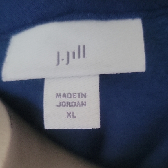 J. Jill Button-Up Top Blouse V-Neck Long Sleeve Casual Blue XL - Picture 2 of 6